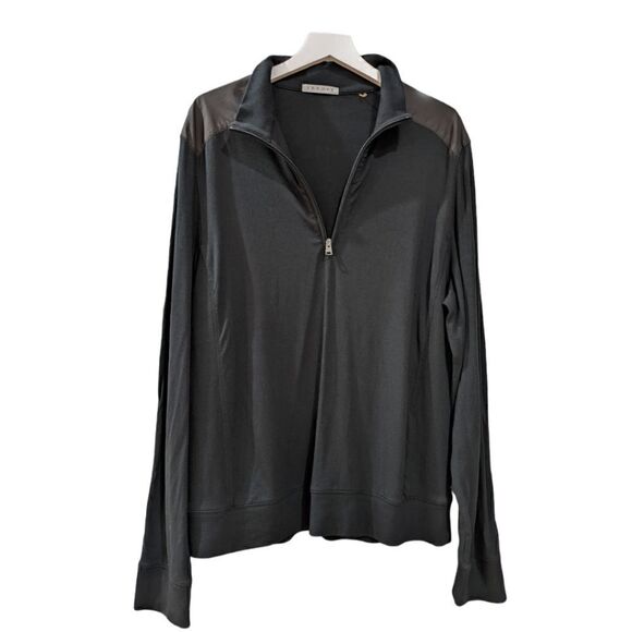 Theory Men's Black Half Zip Sweatshirt Size XL - Picture 2 of 7